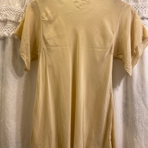 Anthropologie Burning Torch silk flutter sleeve top - Picture 7 of 10